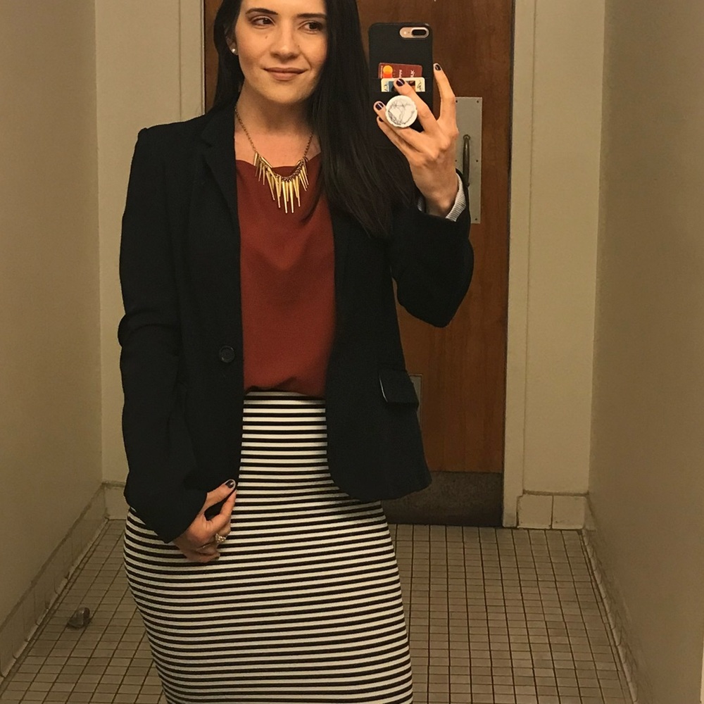 Striped pencil skirt